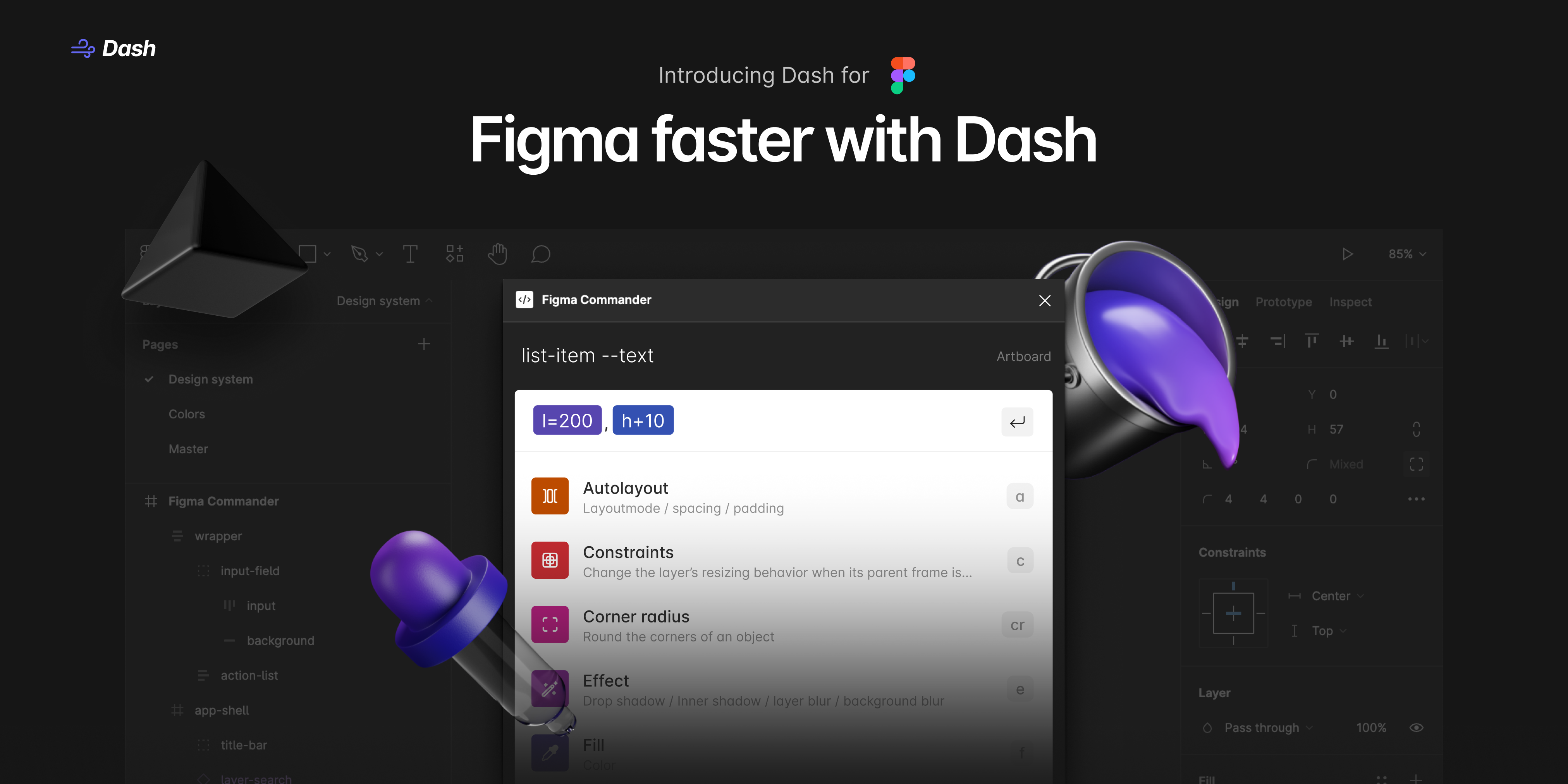 Find & edit layers lightning fast in Figma ⚡ Dash plugin for Figma
